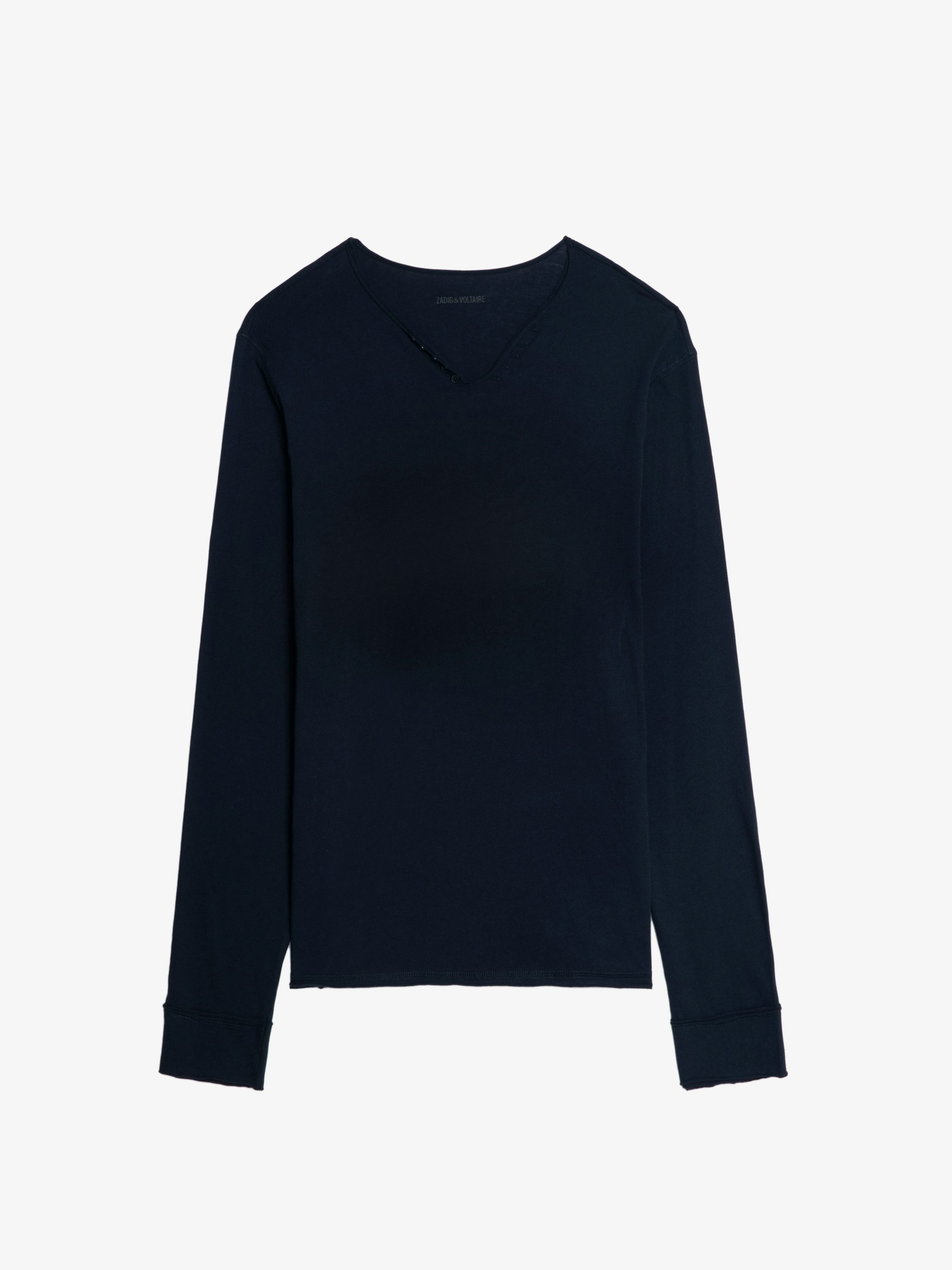 Monastir T-shirt - Long-sleeved Henley T-shirt with print on the back.